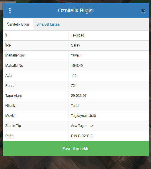 Tekirdağ Saray Yuvalı 29,033 m2 Satılık Tarla